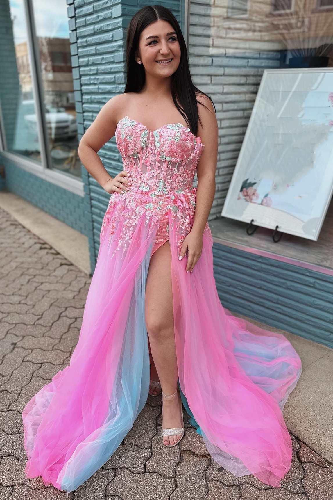 multi colored prom dresses