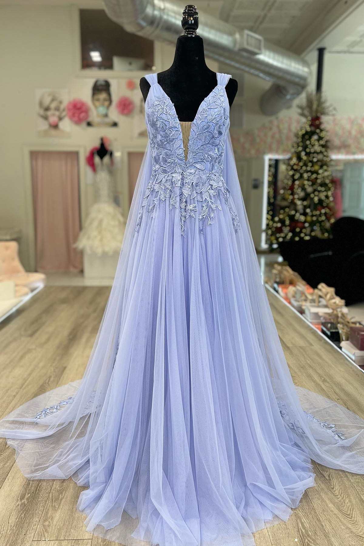 Periwinkle Ball Gown Prom Dresses