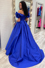 Yellow Off-the-Shoulder Ruffles A-Line Prom Dress