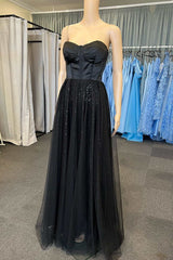 Black Sweetheart A-Line Prom Dress