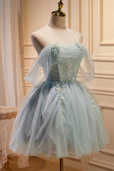 Fairy-tale Tulle Beaded Off-the-Shoulder Lace-Up Back A-Line Party Dress