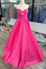 Princess Red Strapless Keyhole Ball Gown