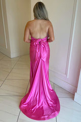 Barbie Pink Halter Tie-Back Mermaid Long Formal Dress