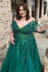 Peacock Green A-line Strapless Sequins Lace-Up Back Tulle Long Prom Gown