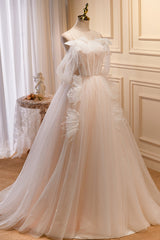 Off-White Cold-Shoulder Ruffles Ball Gown